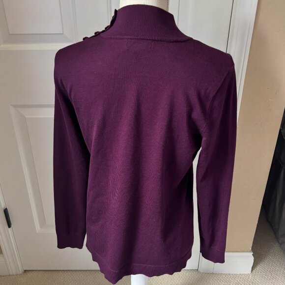 Calvin Klein - Turtleneck/Mock Neck Sweater - Maroon/Purple (Size: M) - Picture 2 of 7